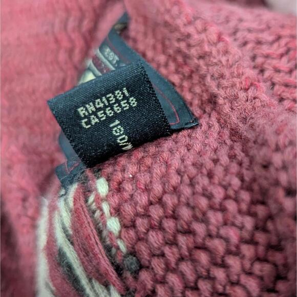 Double RL RRL Shawl Collar Sweater Burgundy L Mens Cotton Southwestern Knit - Picture 5 of 7